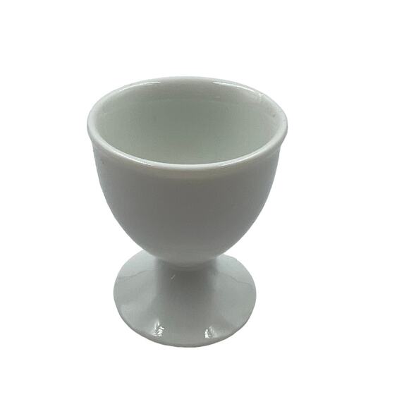 Vintage White Porcelain Boiled Egg Cup Serving Dish Double Sided - Picture 1 of 7
